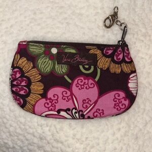 Vera Bradley Pink and Green Floral Pouch Coin Purse ID Holder